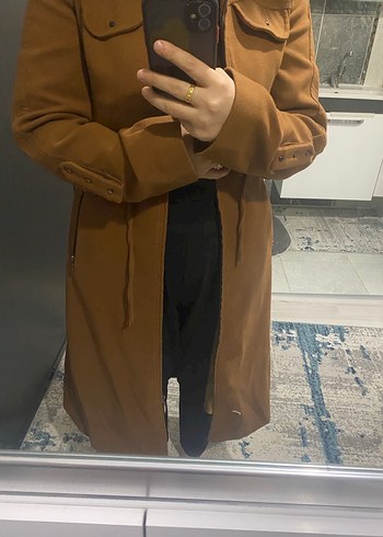 Kahverengi Uzun Kadın Kaban - Görsel 2