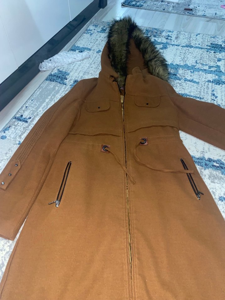 Kahverengi Uzun Kadın Kaban - Görsel 3