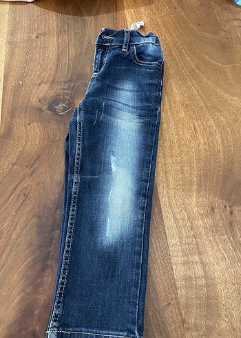 24-36 Ay Beden kahverengi Renk Erkek Çocuk Kemerli Jean Pantolon