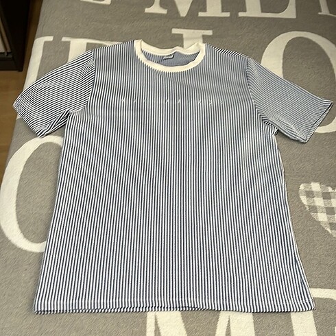 Mavi Beyaz Kareli T-shirt