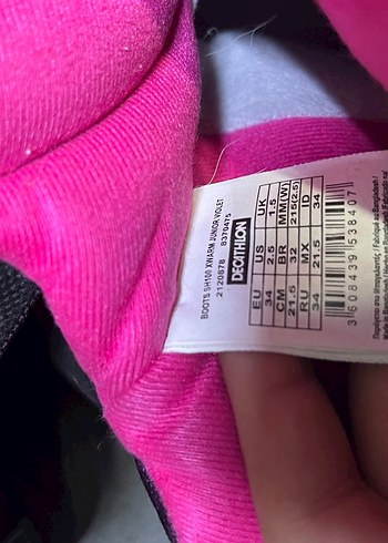 34 Beden mor Renk Mor Kız Çocukları İçin Cırt Cırtlı Kauçuk Botlar