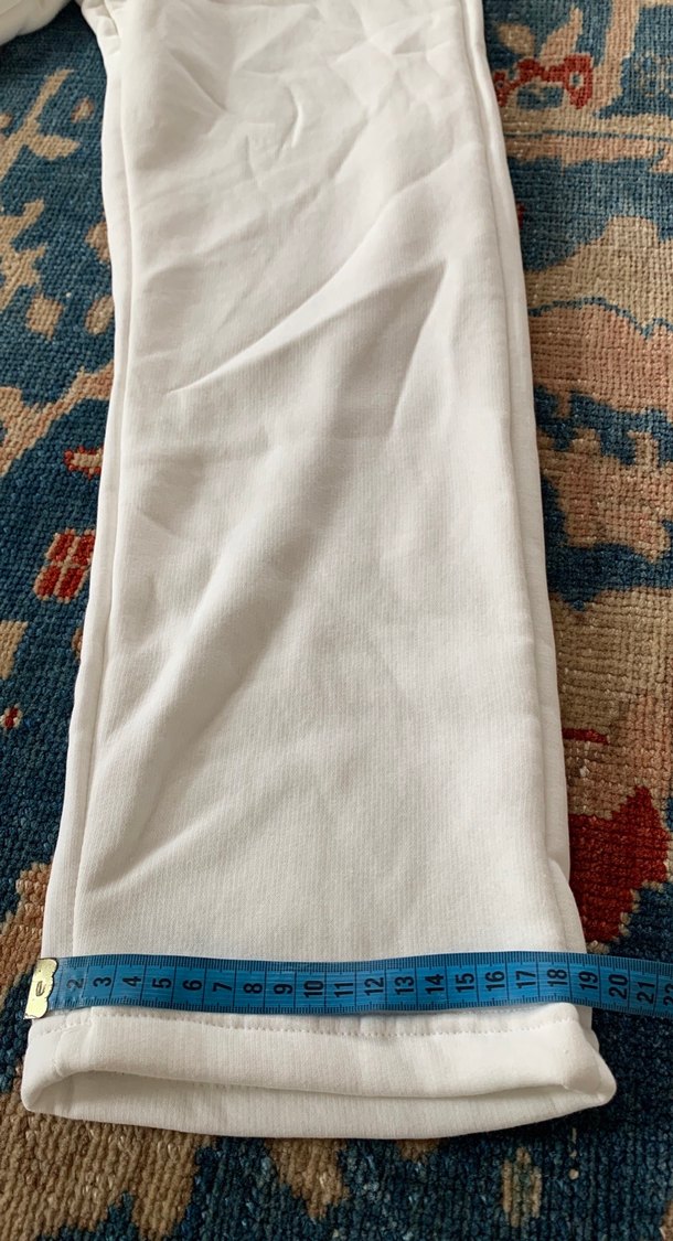 Krem  Rahat Kesim unisex  Eşofman Altı - Görsel 4