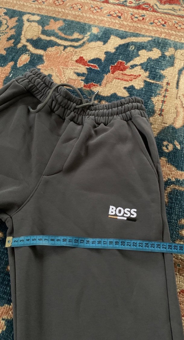 Gri BOSS  Rahat Kesim Eşofman Altı şardonlu - Görsel 5