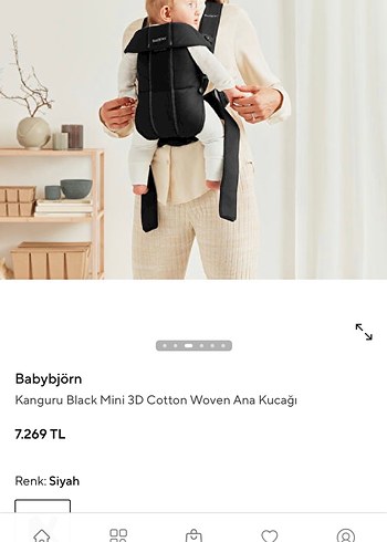 Babybjörn kanguru mini 3D cotton Siyah - Görsel 2