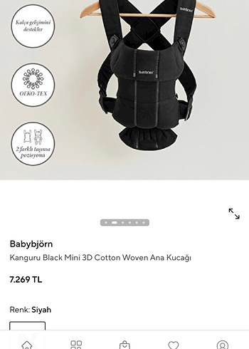 Babybjörn kanguru mini 3D cotton Siyah - Görsel 4