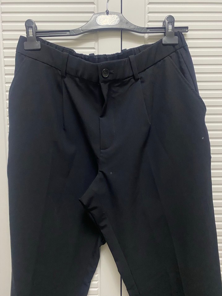 Siyah Regular Fit Pliseli Erkek Pantolon - Görsel 2