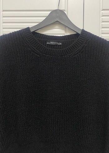 Siyah Örgü Salaş Kadın Kazak - Görsel 2