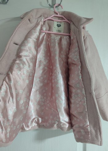 LCW düğmeli Pembe Kız Çocuk kaşe kaban - Görsel 3