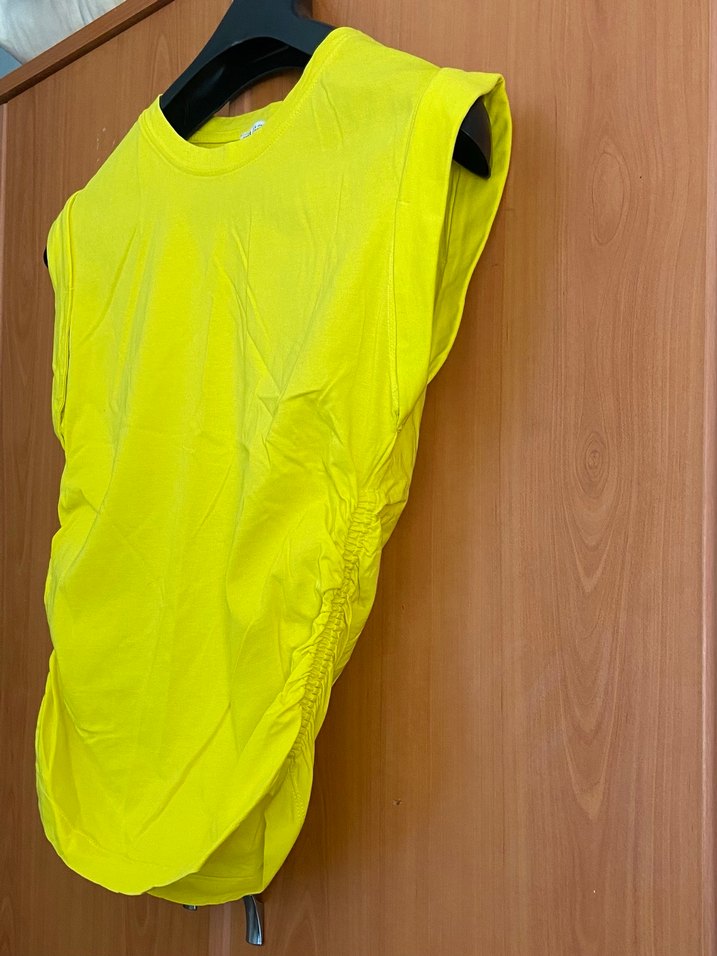 Sarı Kolsuz Mini Street Wear Tişört - Görsel 2