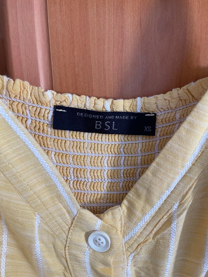 Sarı Çizgili V Yaka  Uzun Elbise - Görsel 3