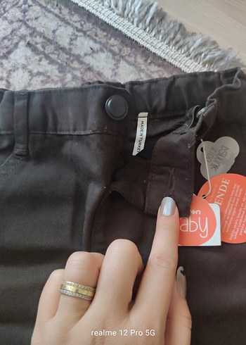 24-36 Ay Beden gri Renk Kemerli Gri Erkek Çocuk Kot Pantolon