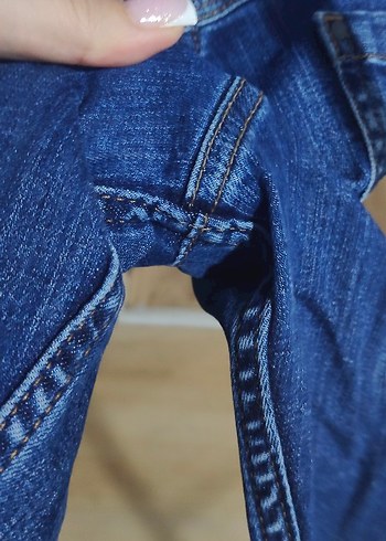 Koyu Mavi Bel Detaylı Hamile Kot Şort - Görsel 7