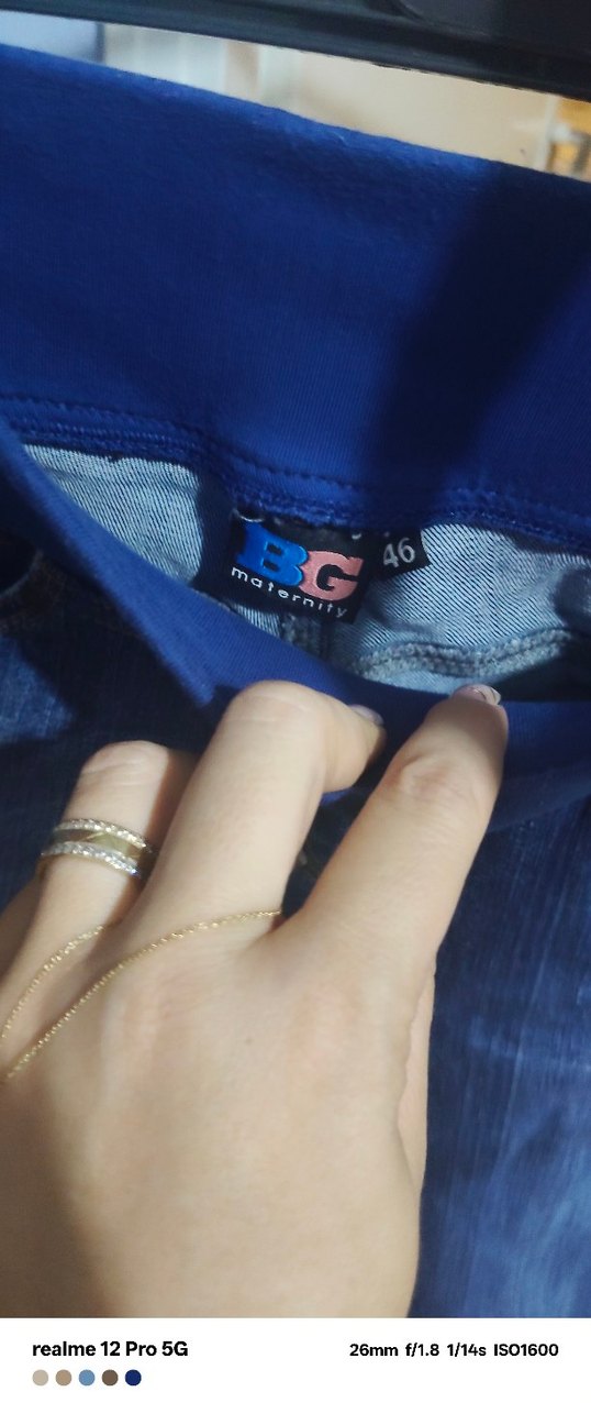 Koyu Mavi Bel Detaylı Hamile Kot Şort - Görsel 5