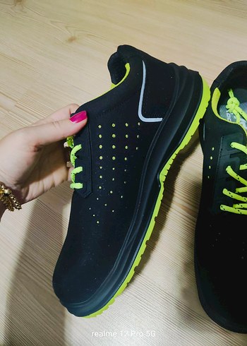 Siyah Erkek Spor Ayakkabı Velcro Bağcıklı - Görsel 2