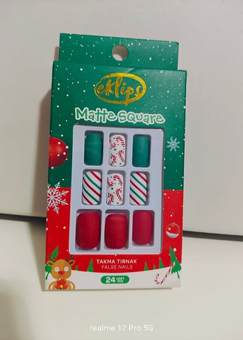 Renkli Mat Kare Takma Tırnak 24'lü - Görsel 2