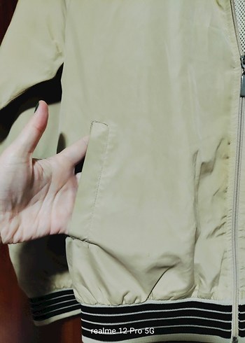 Bej Erkek Çocuk Regular Fit Fermuarlı Ceket - Görsel 4