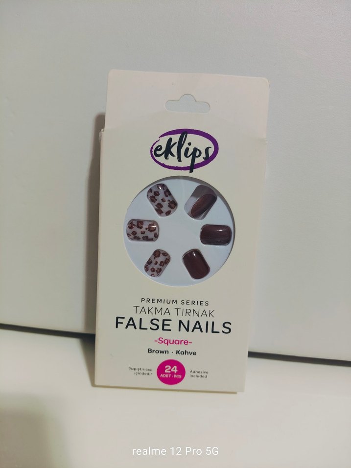 Kahverengi Leopar Desenli Takma Tırnak 24'lü - Görsel 2