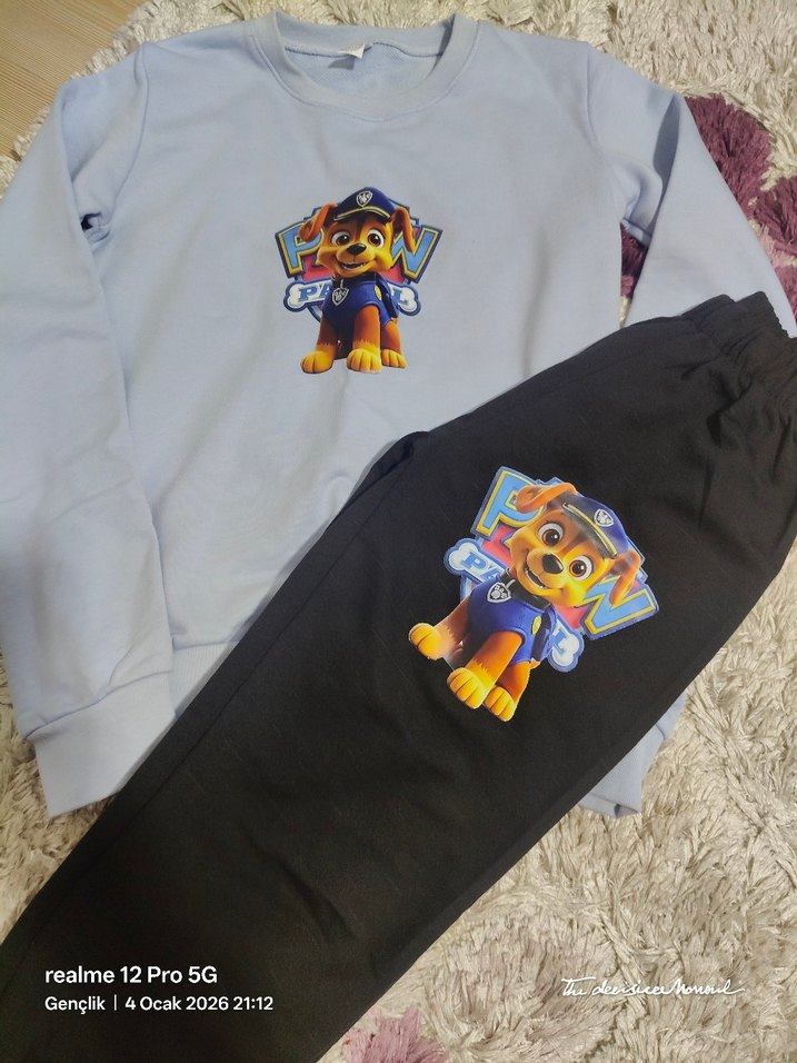 Gri Pamuklu Erkek Sweatshirt ve Eşofman Takımı - Görsel 4