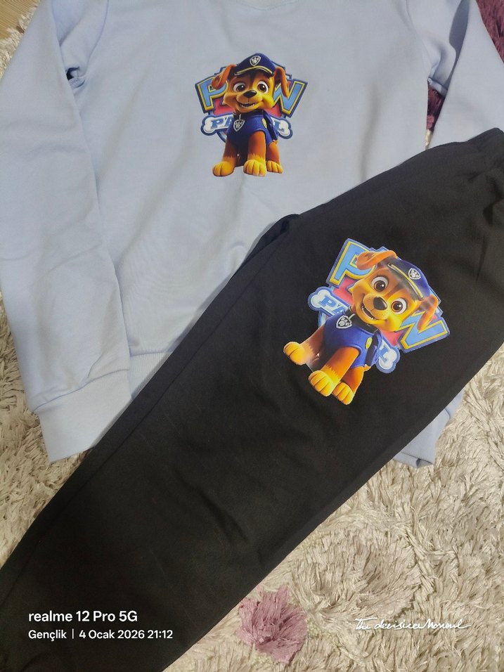 Gri Pamuklu Erkek Sweatshirt ve Eşofman Takımı - Görsel 5