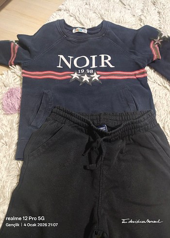 Siyah Erkek Çocuk Rahat Kesim Eşofman Altı - Görsel 5