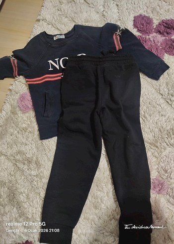 Siyah Erkek Çocuk Rahat Kesim Eşofman Altı - Görsel 2