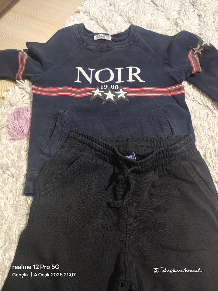 Siyah Erkek Çocuk Rahat Kesim Eşofman Altı - Görsel 5