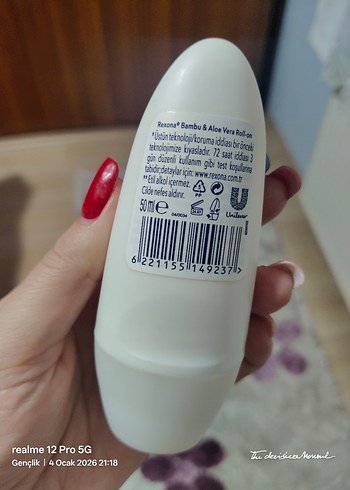 Rexona Kadın Roll-On Deodorant Bambu & Aloe Vera 72 Saat - Görsel 2