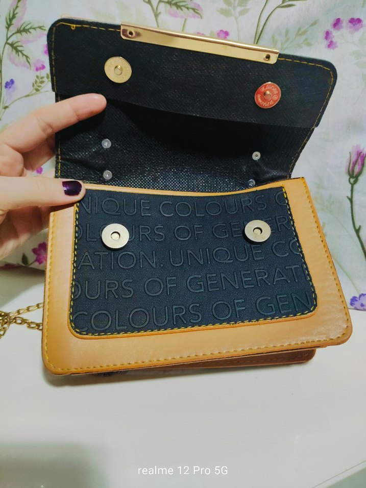 Renkli Baskılı Deri Kadın Çanta - Görsel 3