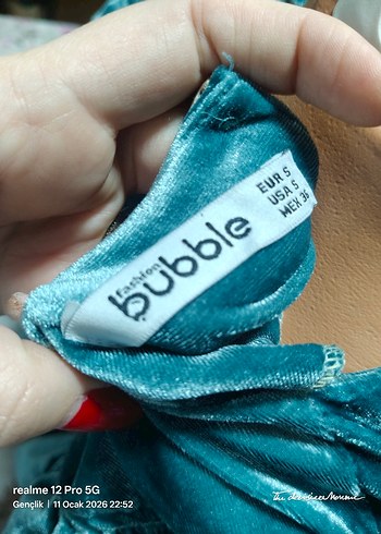 Uzun Kollu Fırfırlı Mavi Kadın Bluz - Görsel 4