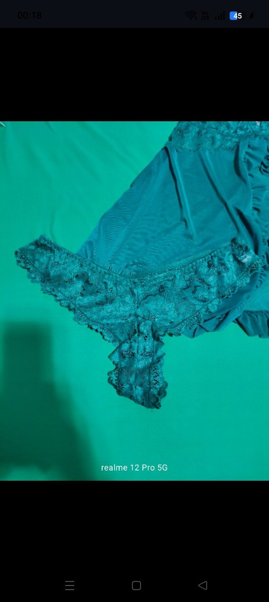 Turkuaz Gösterişli Midi Askılı Gecelik - Görsel 2