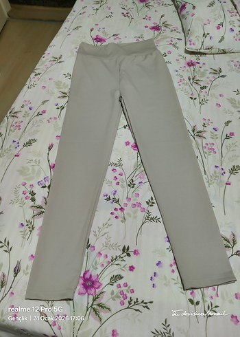 Bej Kadın Midi Kumaş Pantolon - Görsel 2