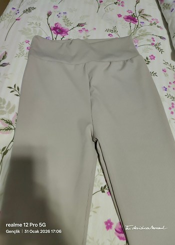 Bej Kadın Midi Kumaş Pantolon - Görsel 3