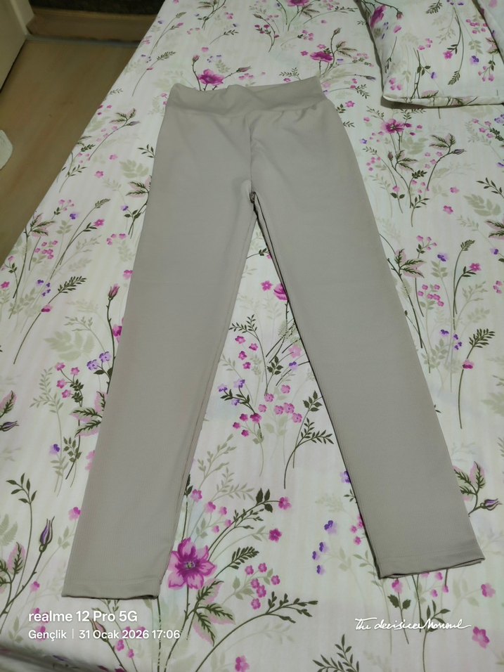 Bej Kadın Midi Kumaş Pantolon - Görsel 2