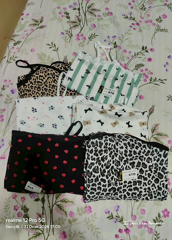 Çok Renkli Baskılı Kadın Mini Atletler - Görsel 2