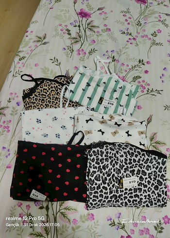 Çok Renkli Baskılı Kadın Mini Atletler - Görsel 3