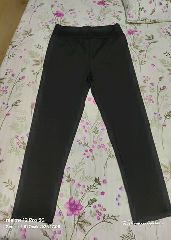 Siyah Elastik Bel Kadın Kumaş Pantolon - Görsel 2