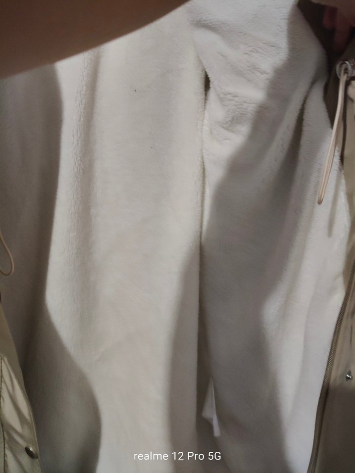 Bej Midi Kadın Yağmurluk Düğmeli Kapüşonlu - Görsel 5