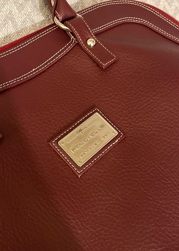 Bordo Kadın Deri Fermuarlı Çanta - Görsel 2