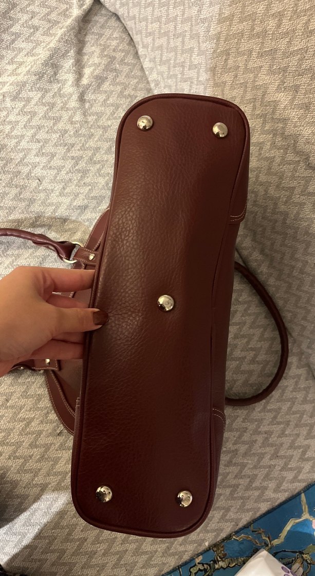 Bordo Kadın Deri Fermuarlı Çanta - Görsel 5