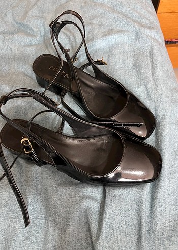 Tokalı Siyah Blok Topuklu Kadın Babet - Görsel 2