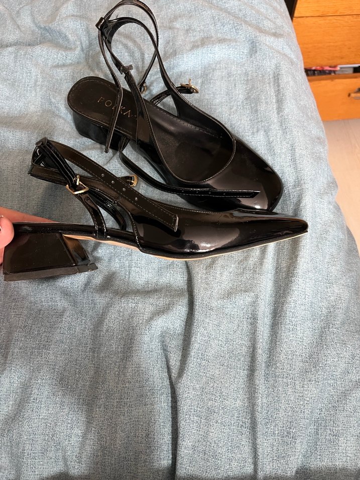 Tokalı Siyah Blok Topuklu Kadın Babet - Görsel 3