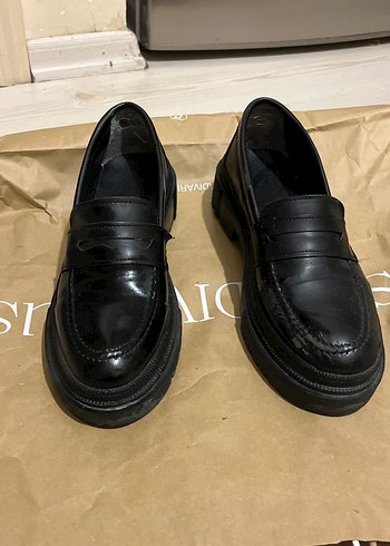 Siyah Platform Topuklu Kadın Loafer - Görsel 5