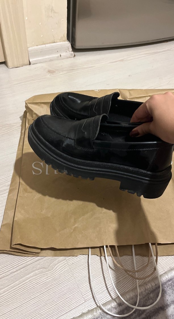 Siyah Platform Topuklu Kadın Loafer - Görsel 2