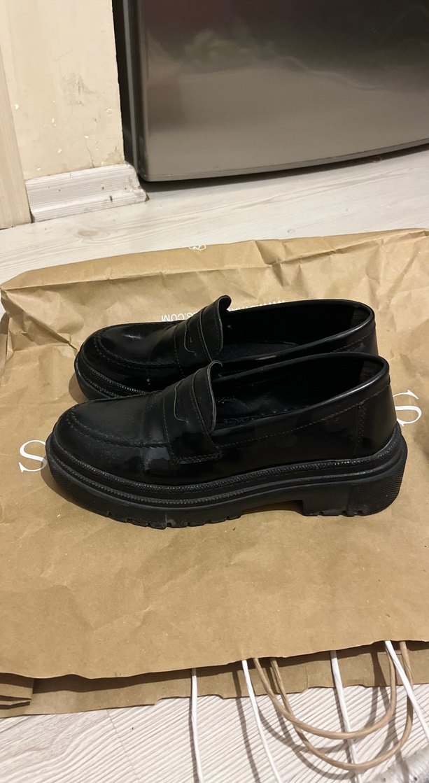 Siyah Platform Topuklu Kadın Loafer - Görsel 3