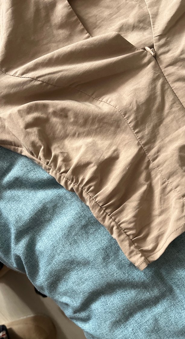 Fermuarlı Bej Kadın Keten Gömlek - Görsel 5