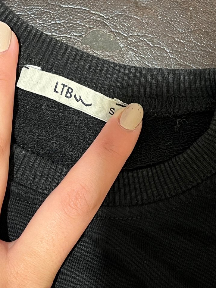 Siyah Kadın Süet Sweatshirt - Görsel 2