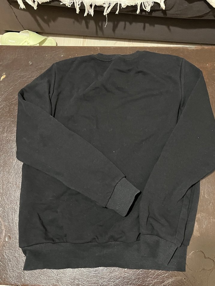 Siyah Kadın Süet Sweatshirt - Görsel 3