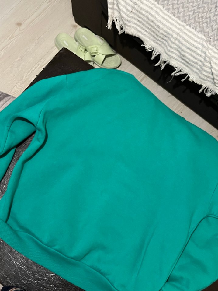 Mavi Kapüşonlu Yeşil Kadın Sweatshirt - Görsel 4