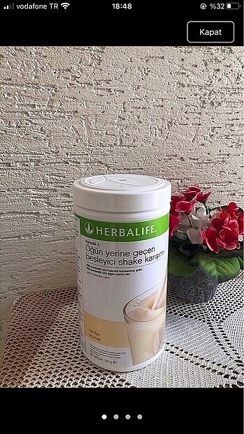 Herbalife Vanilya Aromalı Shake Shaker İçecek toz karışımı kilo 