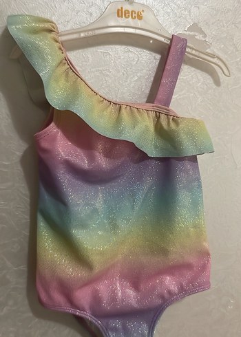 LC Waikiki Kız Çocuk Pastel Renkli parlak Fırfırlı Mayo